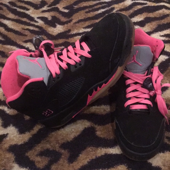 jordan 5 pink and black